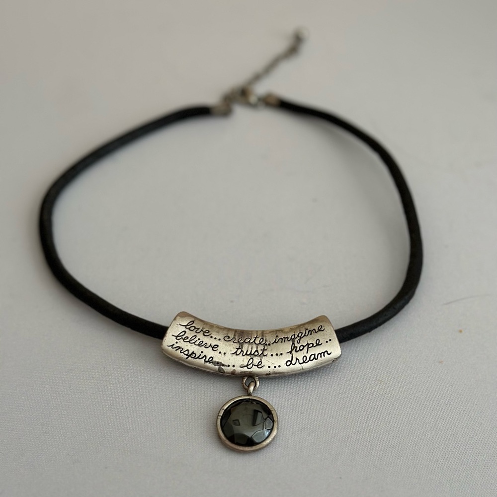 Necklace With Slide Pendant and Hanging Marcasite Charm